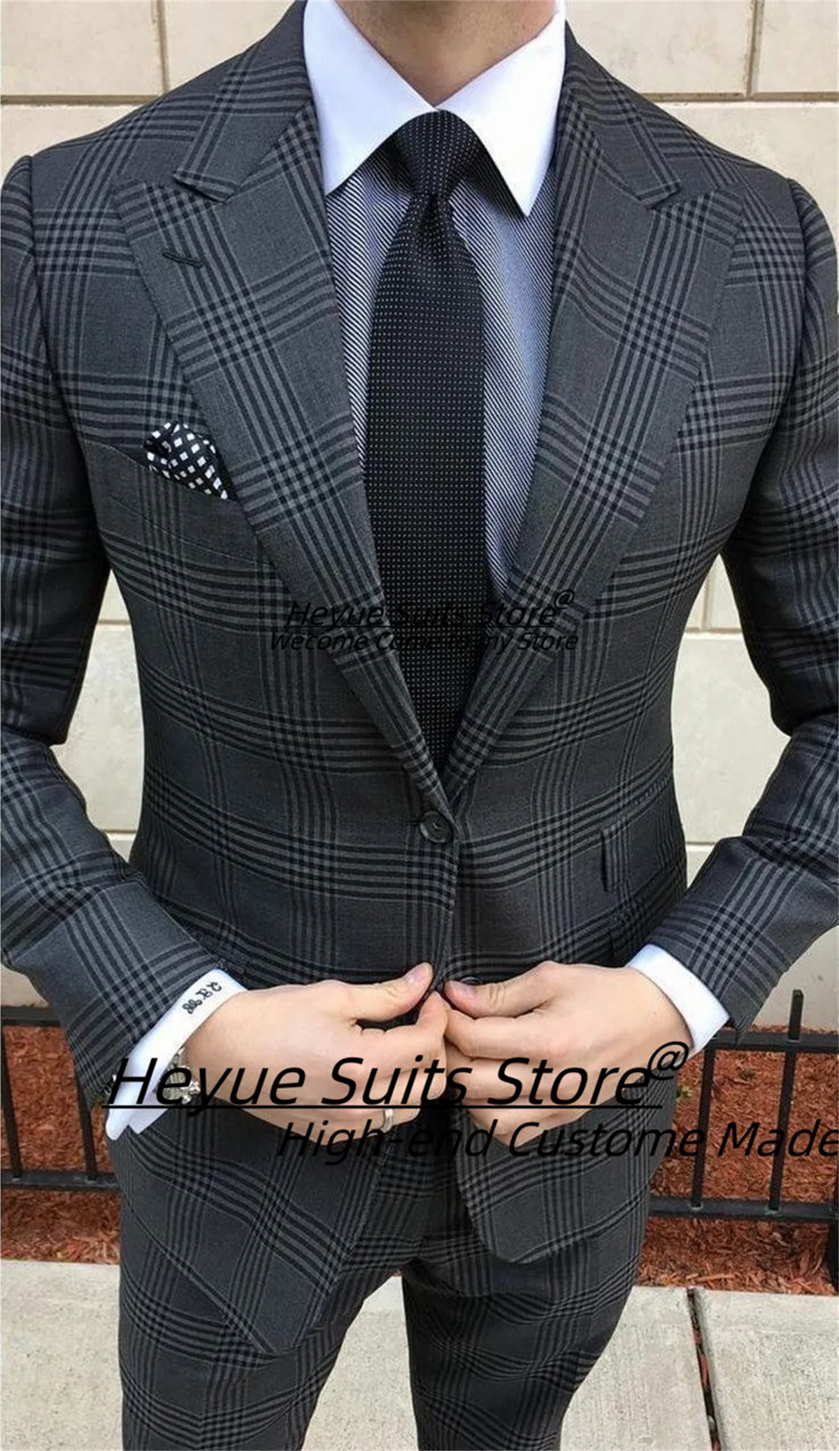Classic Plaid Men Suits