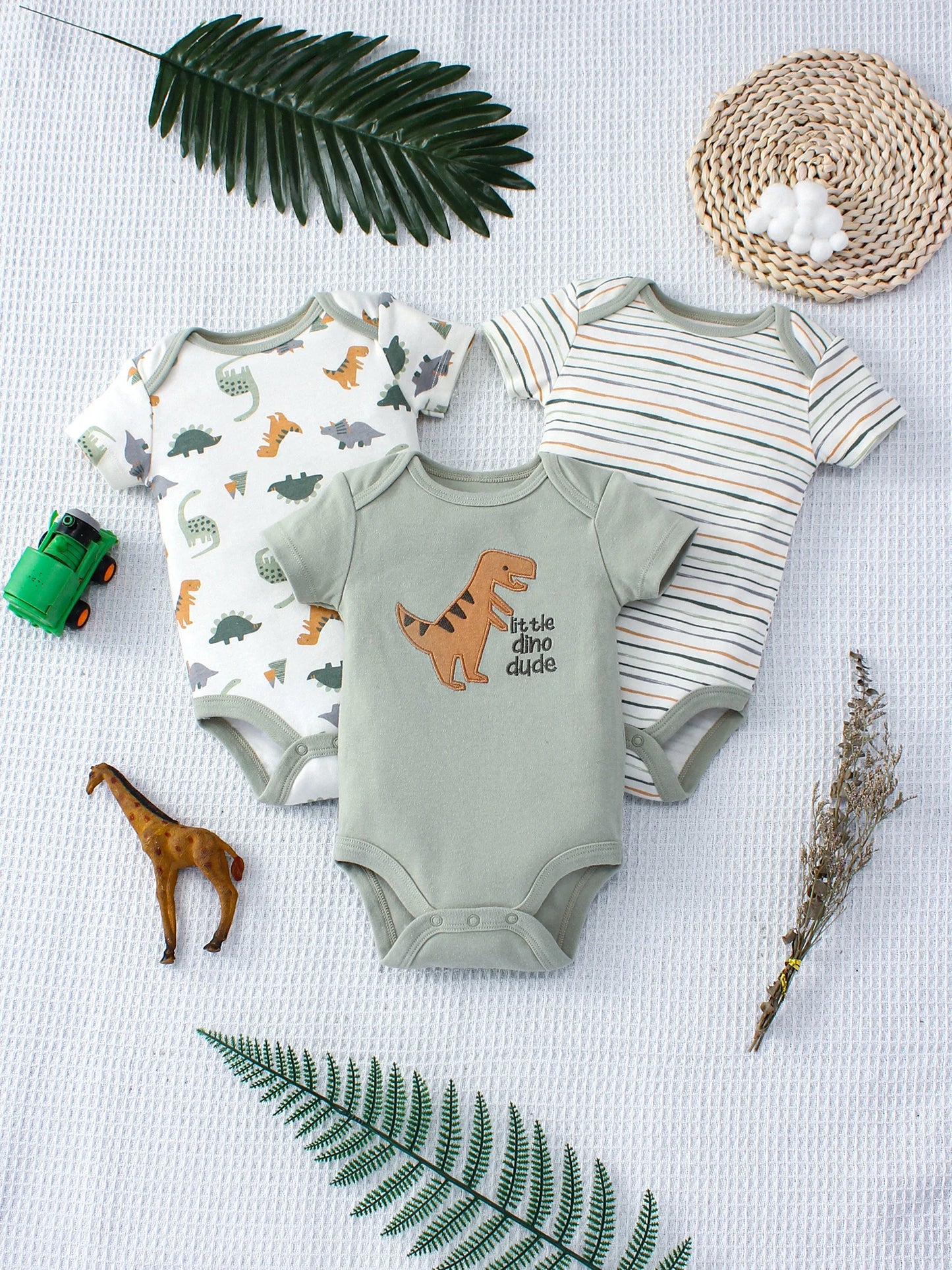 3PCS Baby Summer Bodysuit