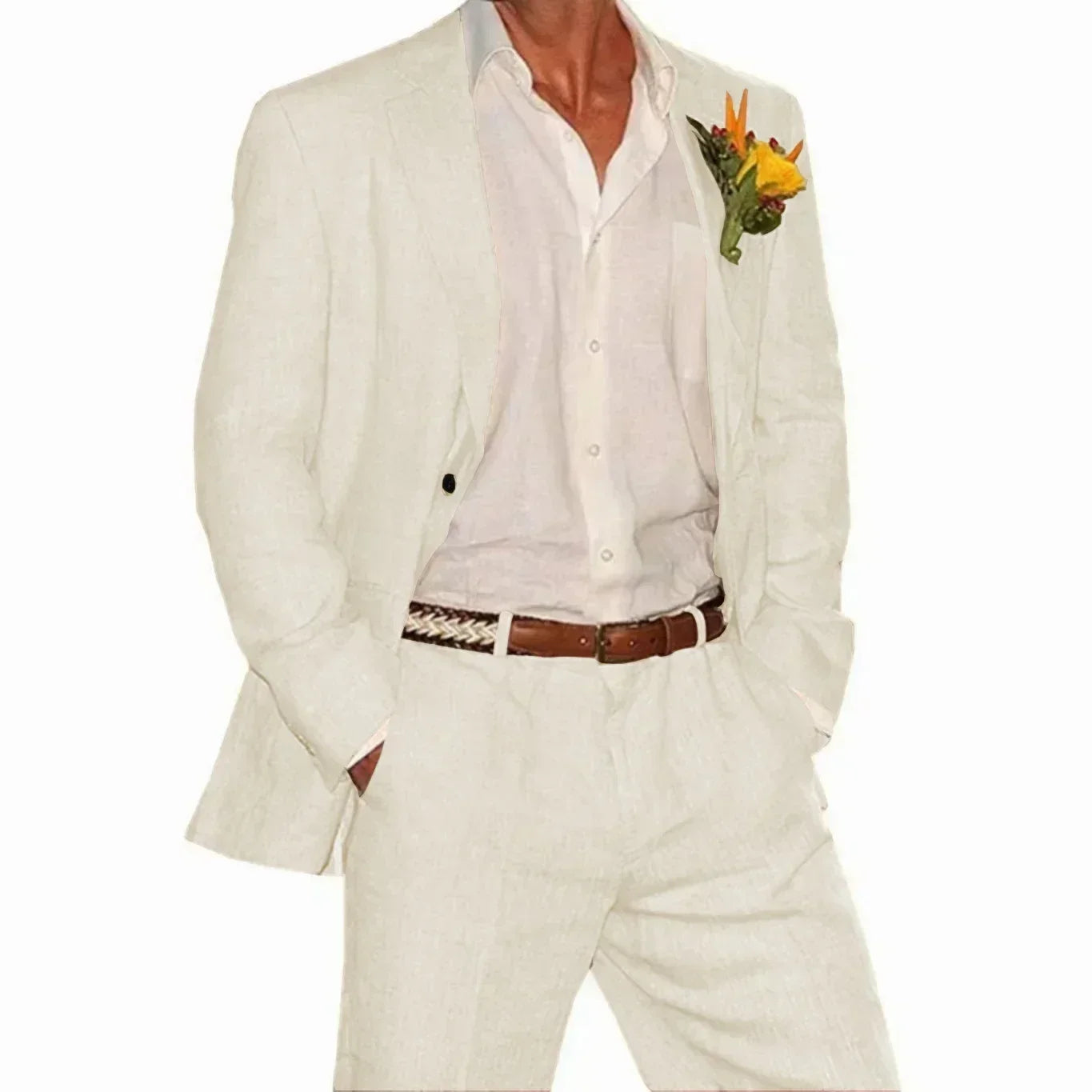 Linen Suit 2 Pieces Blazer and Pants