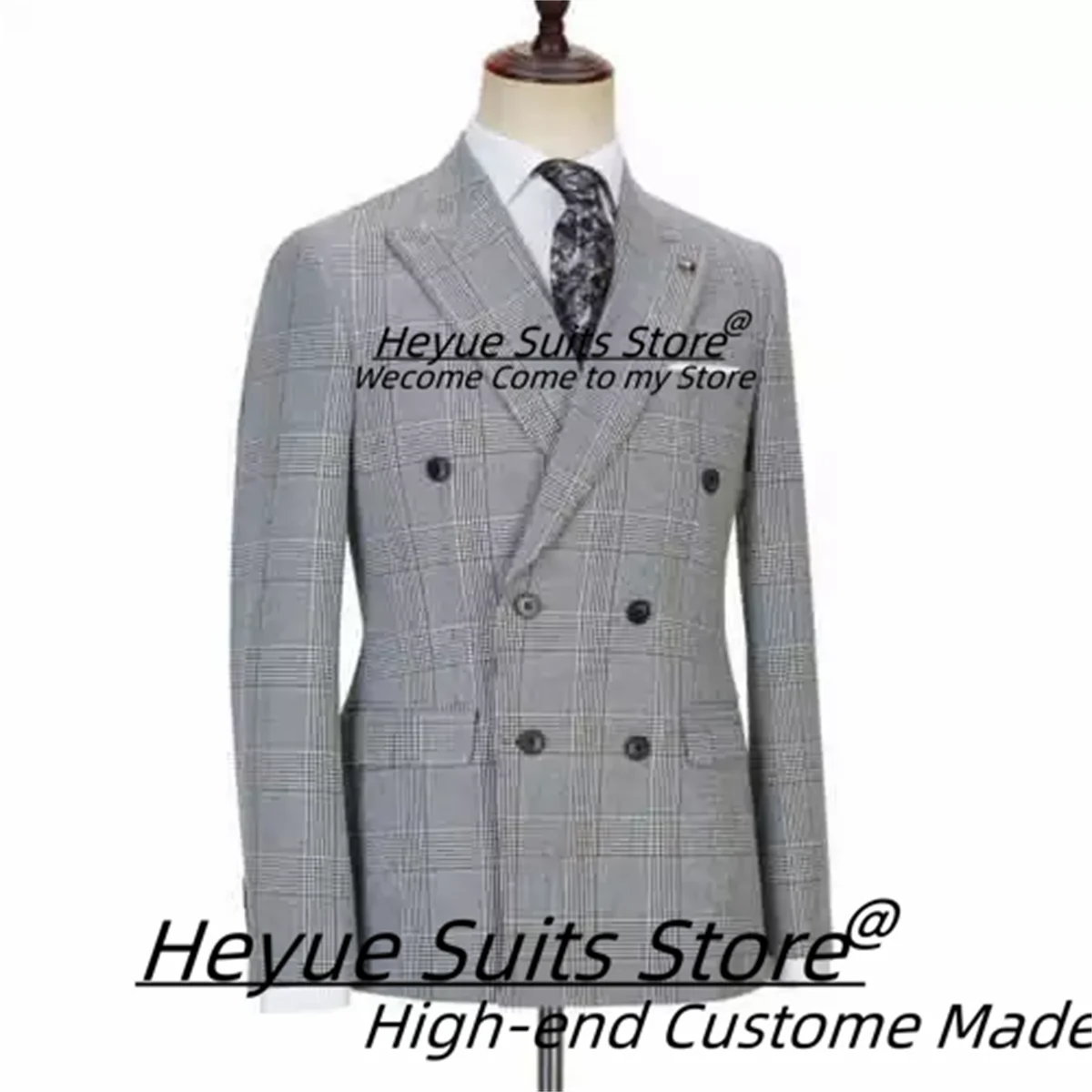 Business Plaid Men Suits