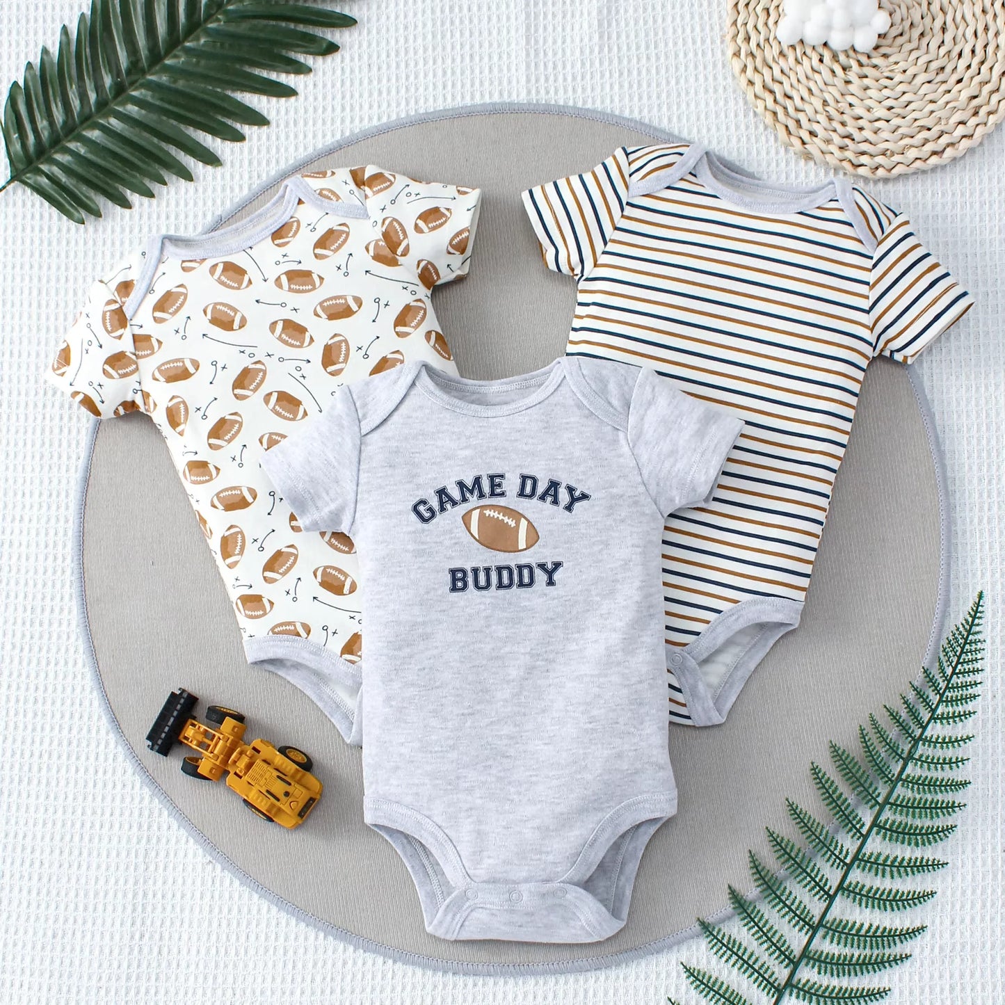 3PCS Baby Summer Bodysuit