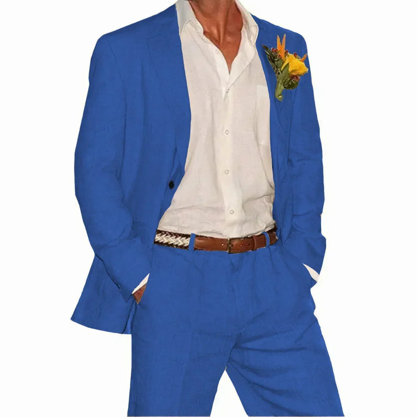 Linen Suit 2 Pieces Blazer and Pants