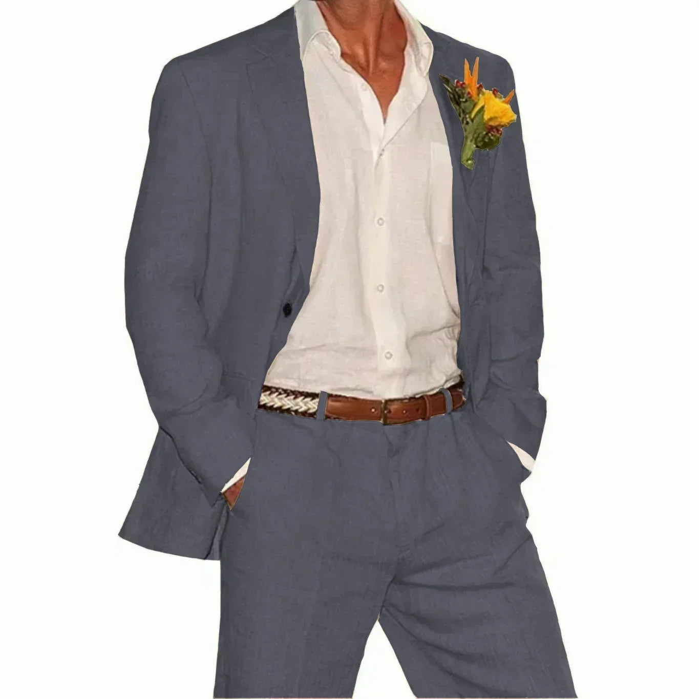 Linen Suit 2 Pieces Blazer and Pants