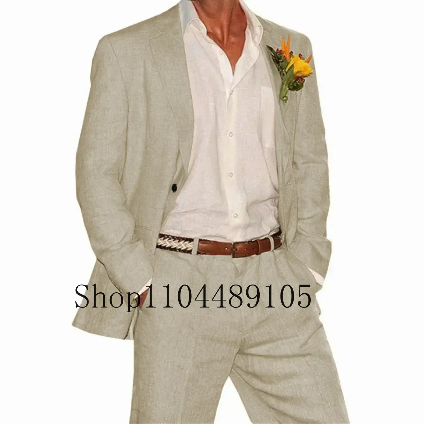 Linen Suit 2 Pieces Blazer and Pants