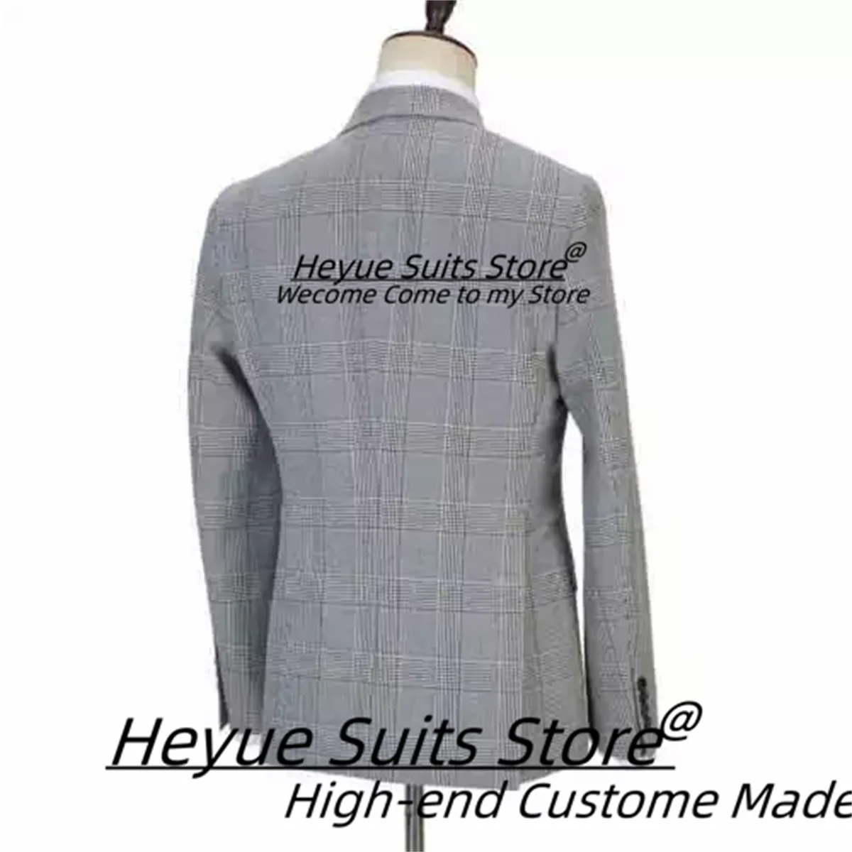 Business Plaid Men Suits