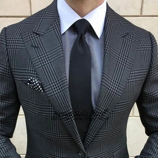 Classic Plaid Men Suits