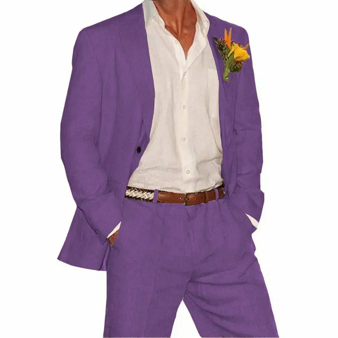 Linen Suit 2 Pieces Blazer and Pants