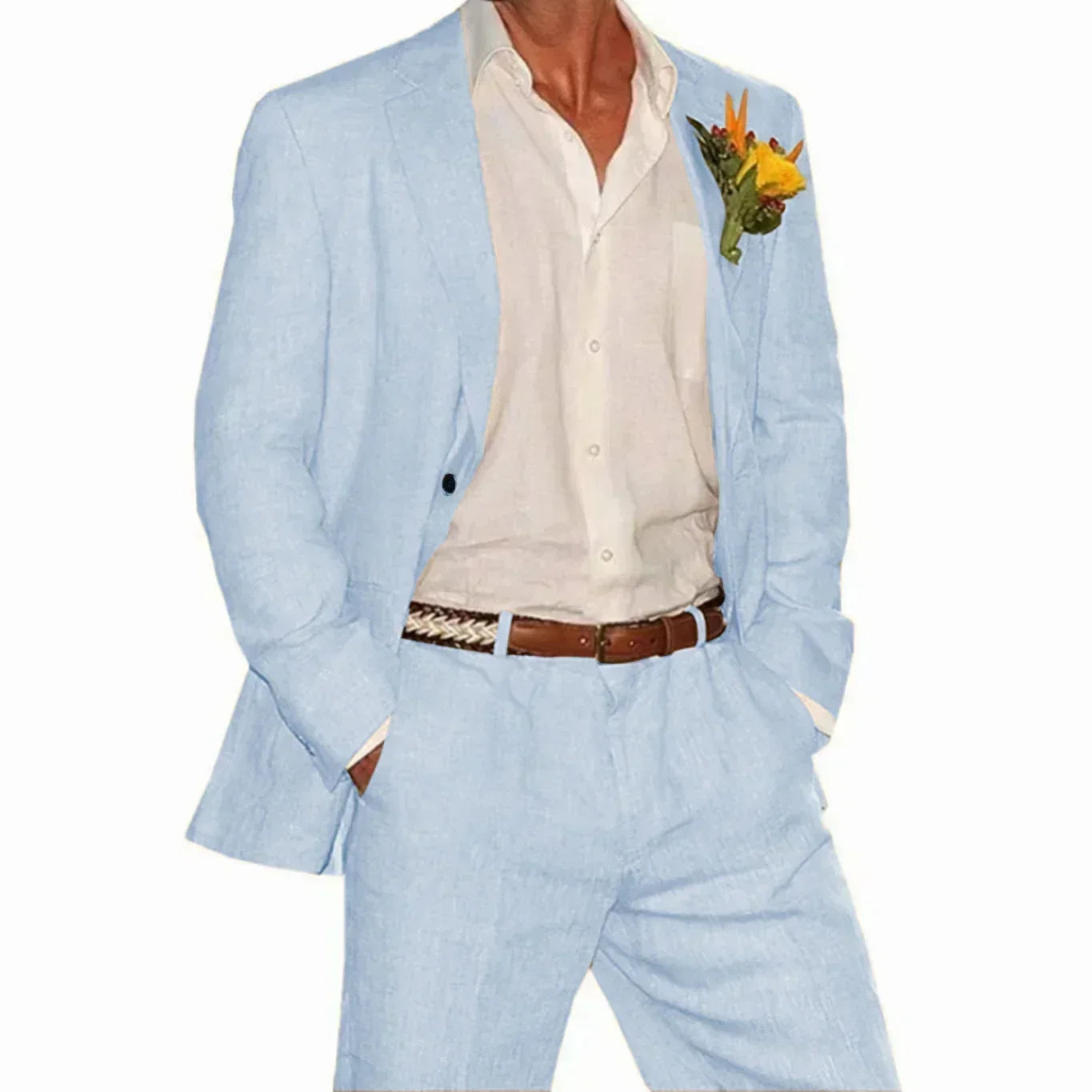 Linen Suit 2 Pieces Blazer and Pants