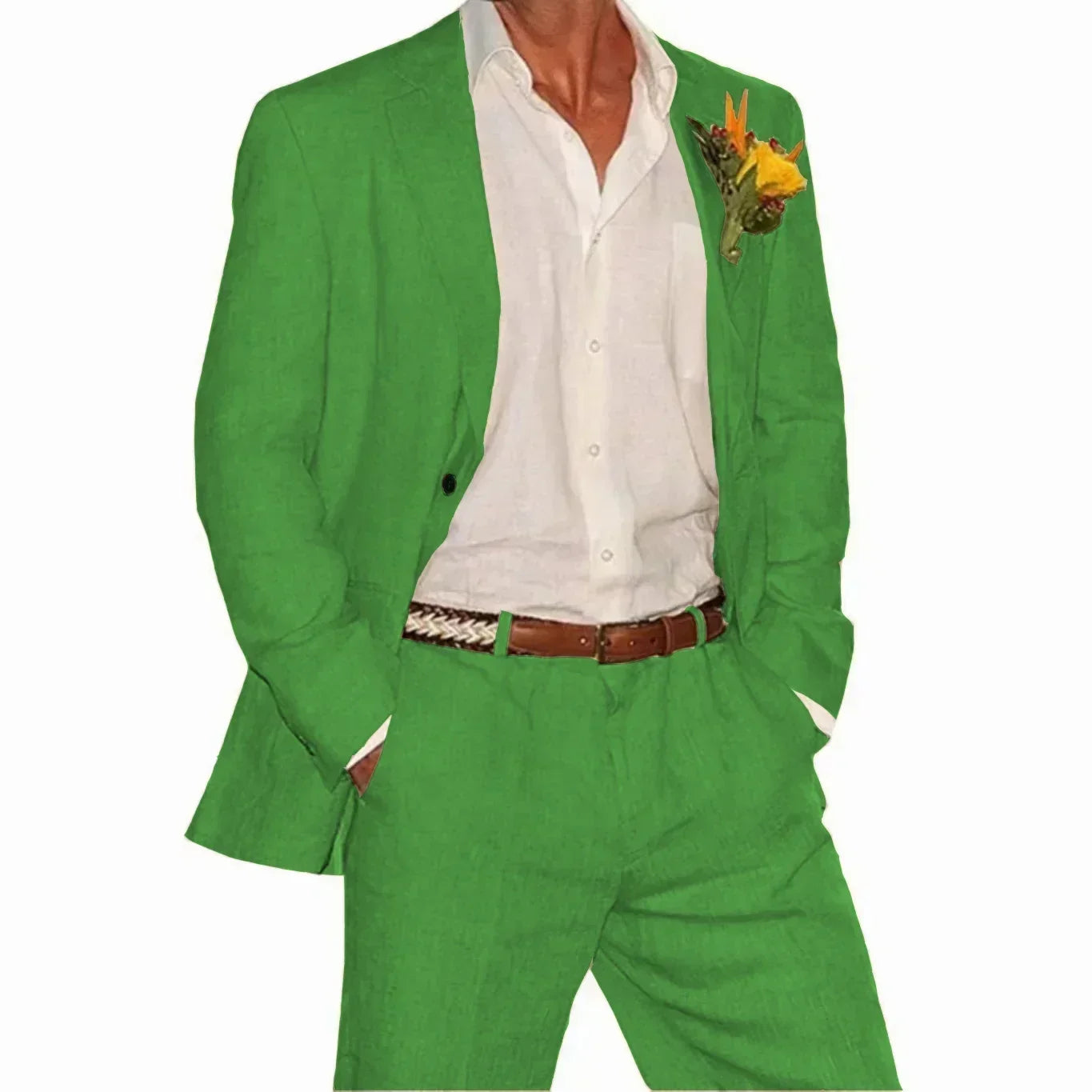 Linen Suit 2 Pieces Blazer and Pants