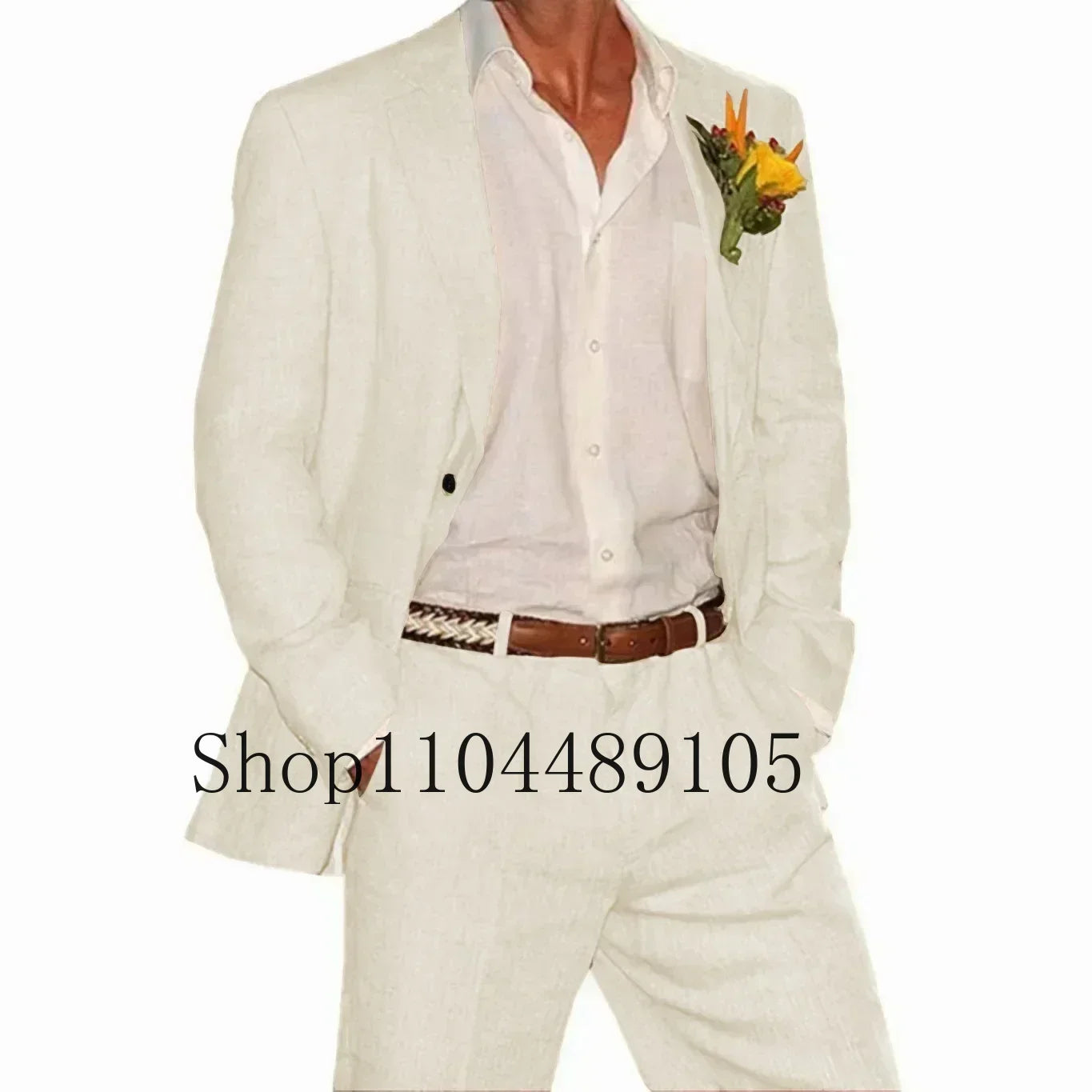 Linen Suit 2 Pieces Blazer and Pants
