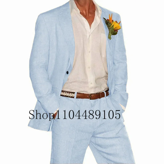 Linen Suit 2 Pieces Blazer and Pants