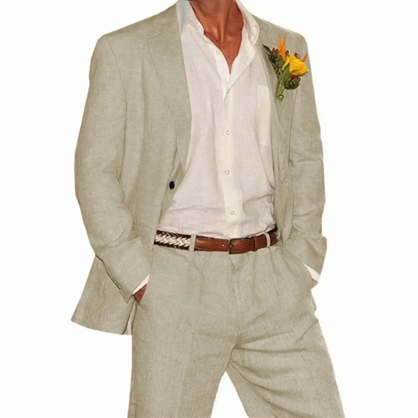 Linen Suit 2 Pieces Blazer and Pants