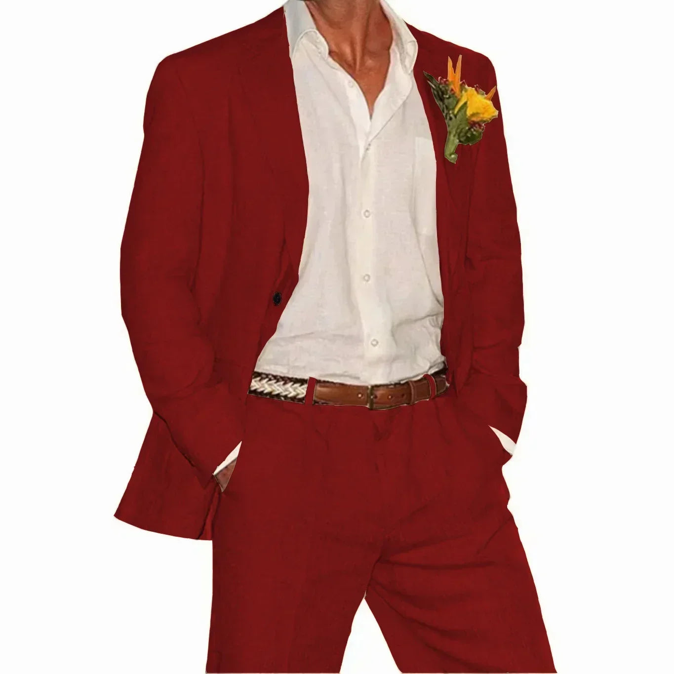 Linen Suit 2 Pieces Blazer and Pants