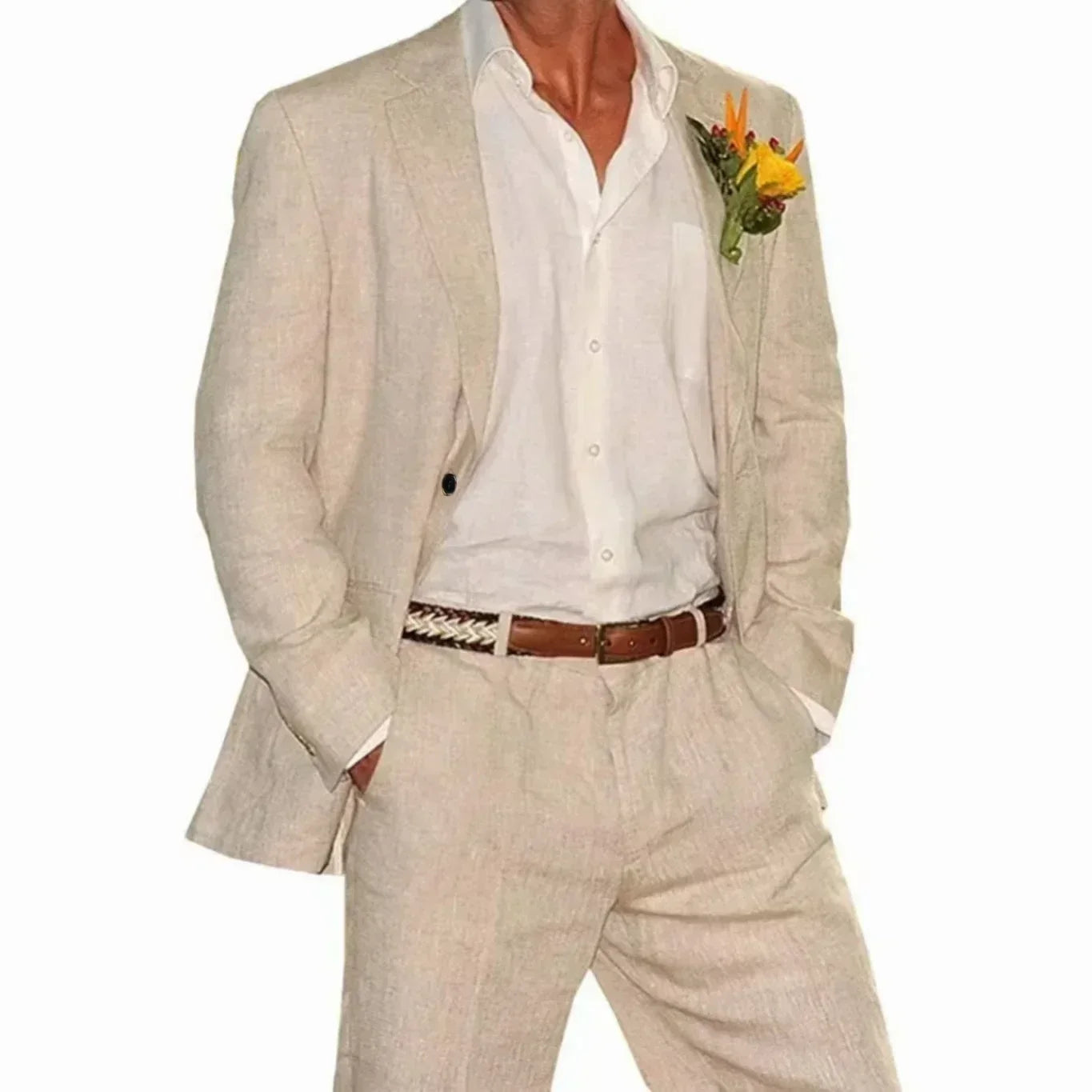 Linen Suit 2 Pieces Blazer and Pants